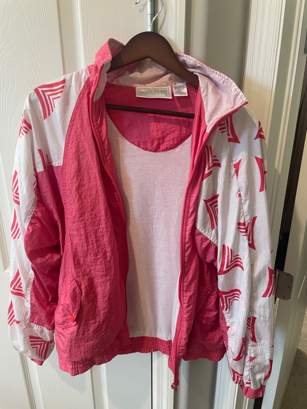 Pink & White 80s windbreaker. Perfect condition